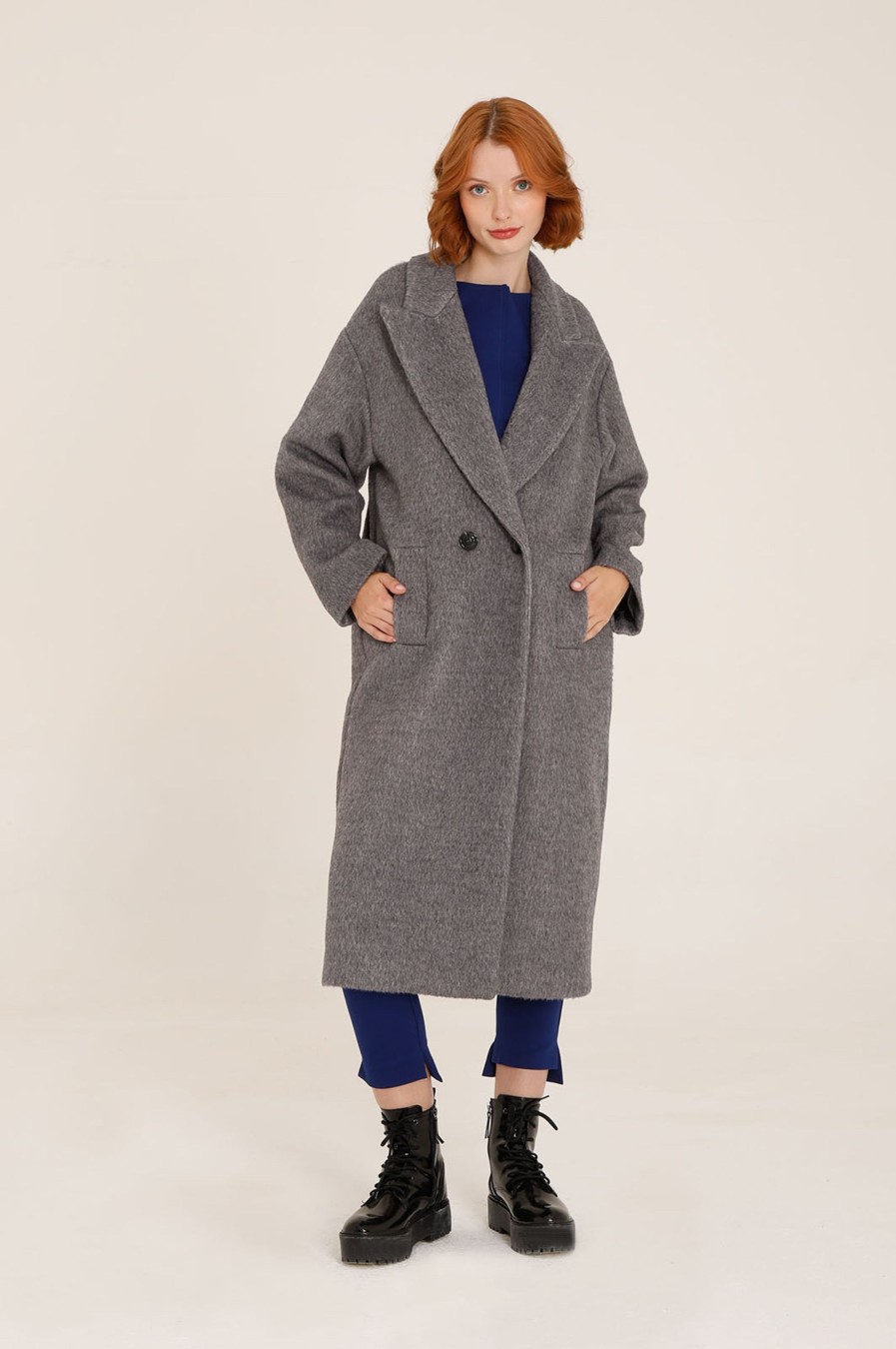 Donna Futur3 | Cappotto Doppiopetto Leggermente Oversize Grigio