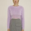 Donna Futur3 | Maglia Cropped Effetto Peluche Lilla