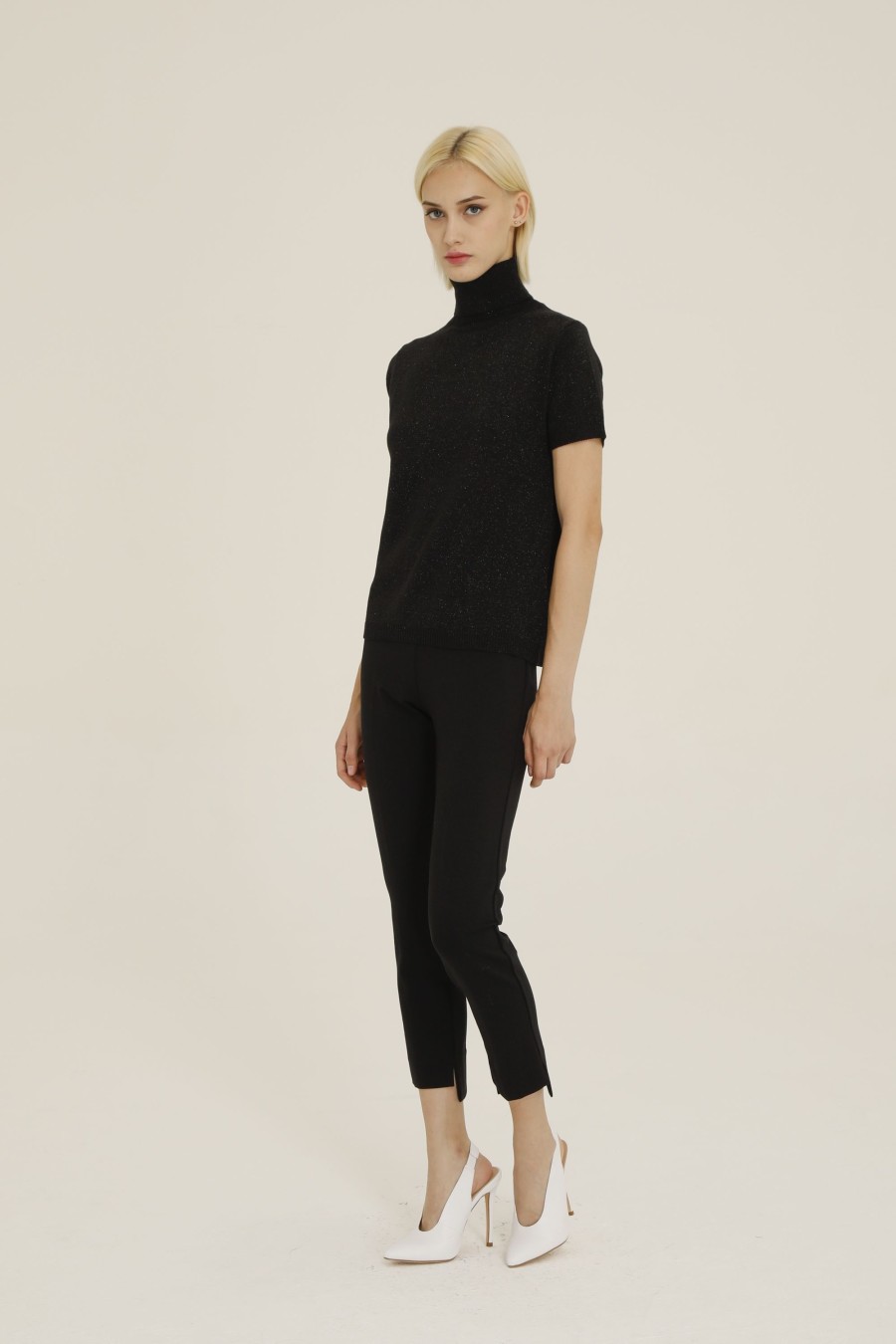 Donna Futur3 | Pantaloni Slim Fit In Punto Milano Nero