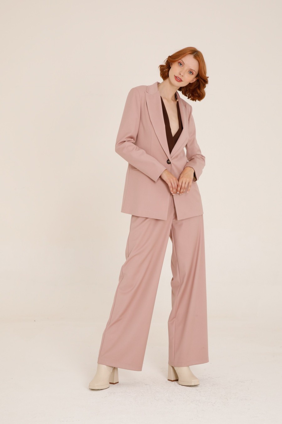 Donna Futur3 | Blazer Ad Un Bottone Leggermente Oversize Rosa