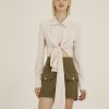 Donna Futur3 | Camicia Cropped Con Fiocco In Vita Lana