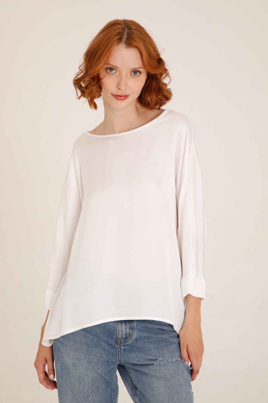 Donna Futur3 | Blusa Oversize Maniche A 3/4 Panna