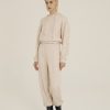 Donna Futur3 | Pantaloni In Maglia Con Polsino Elastico Beige