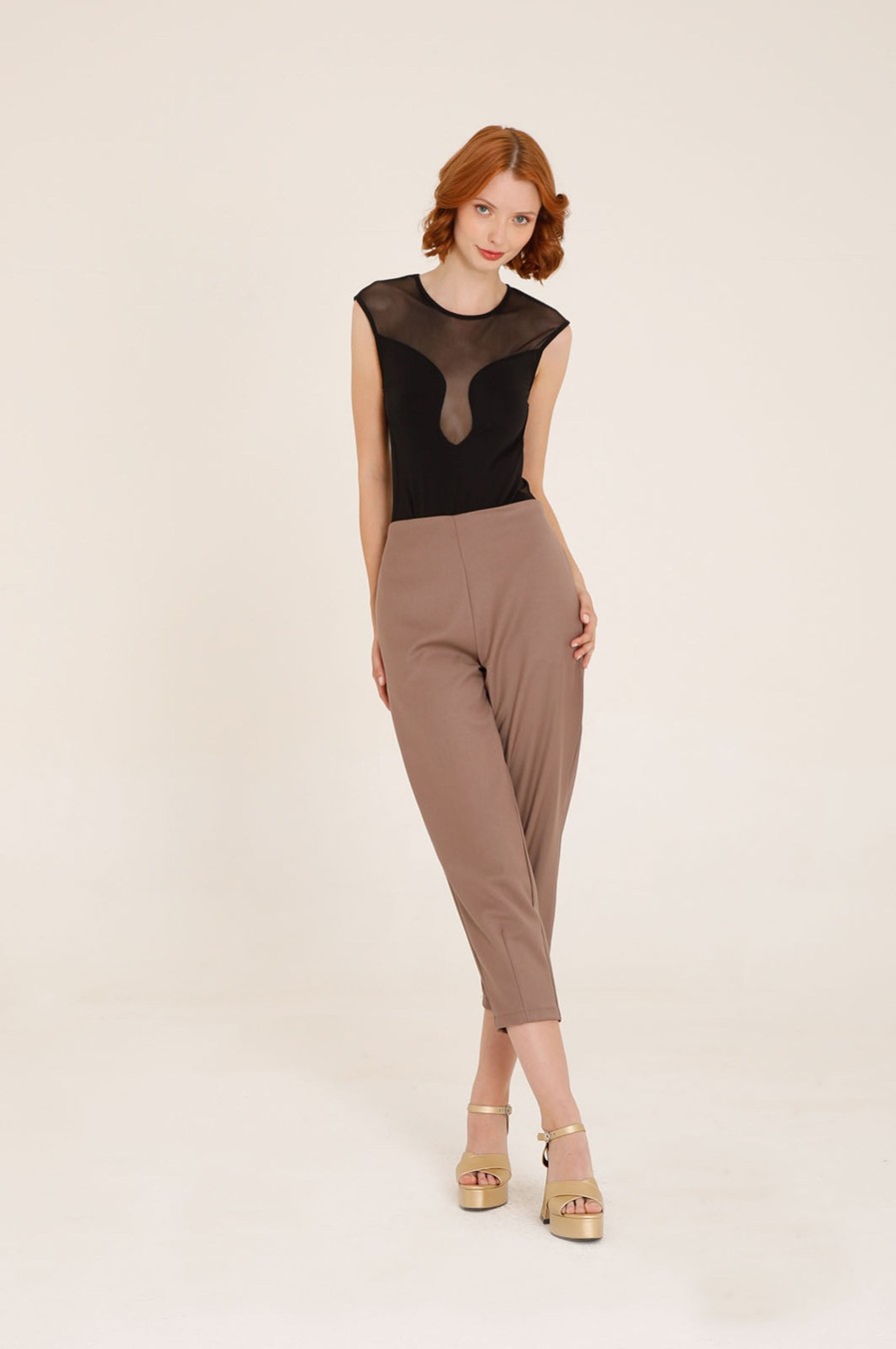 Donna Futur3 | Pantalone Cropped Leggermente A Palloncino Fango