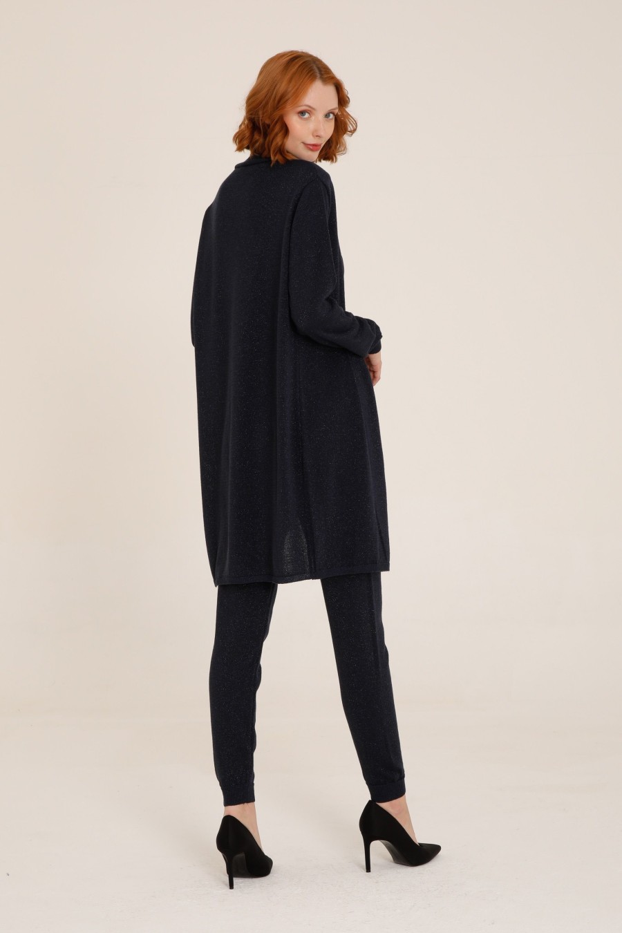 Donna Futur3 | Cardigan In Maglia Lurex Blu/Nero