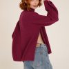 Donna Futur3 | Maglione Collo Alto Con Spacchi Laterali Magenta