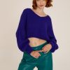 Donna Futur3 | Maglia Cropped In Mohair Con Scollo A V Viola