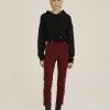 Donna Futur3 | Pantaloni Slim Fit In Punto Milano Bordeaux