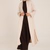 Donna Futur3 | Cardigan Lungo Con Spacchi Laterali Beige