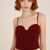 Donna Futur3 | Top Cropped Con Coppe Bordeaux