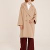 Donna Futur3 | Cappotto Gessato Ad Ovetto Oversize Cammello/Burro