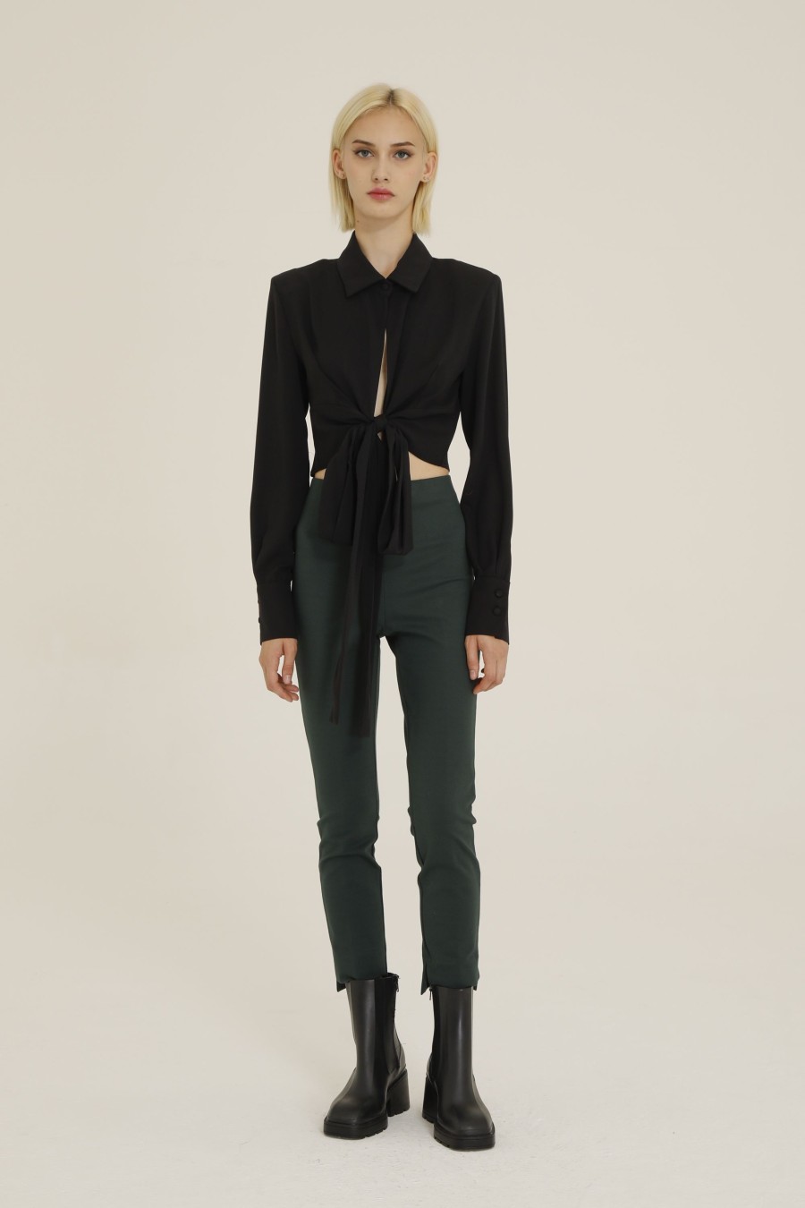 Donna Futur3 | Pantaloni Slim Fit In Punto Milano Verde