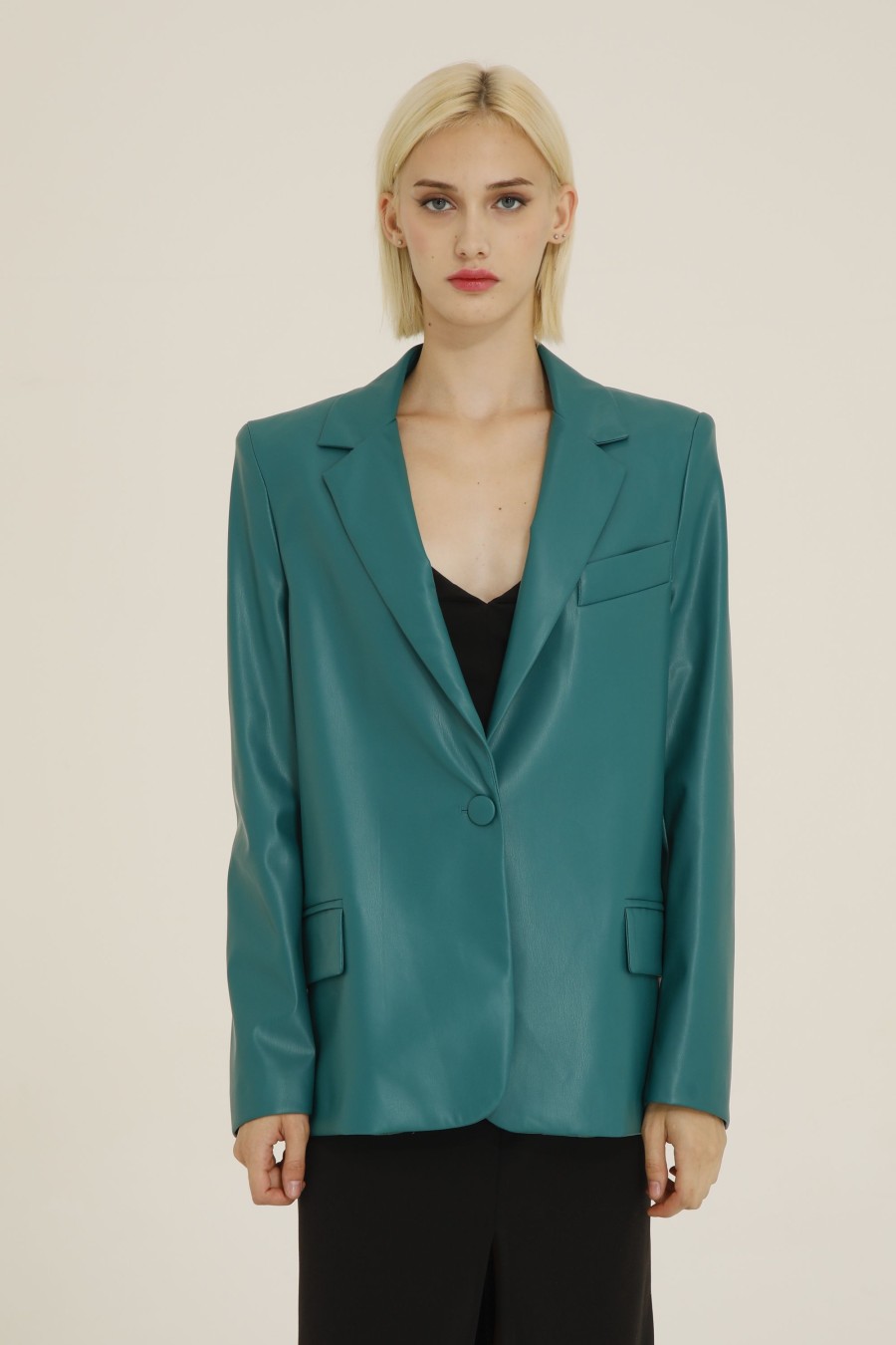 Donna Futur3 | Blazer Oversize In Ecopelle Verde