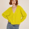 Donna Futur3 | Cardigan In Maglia Con Bottoni Giallo