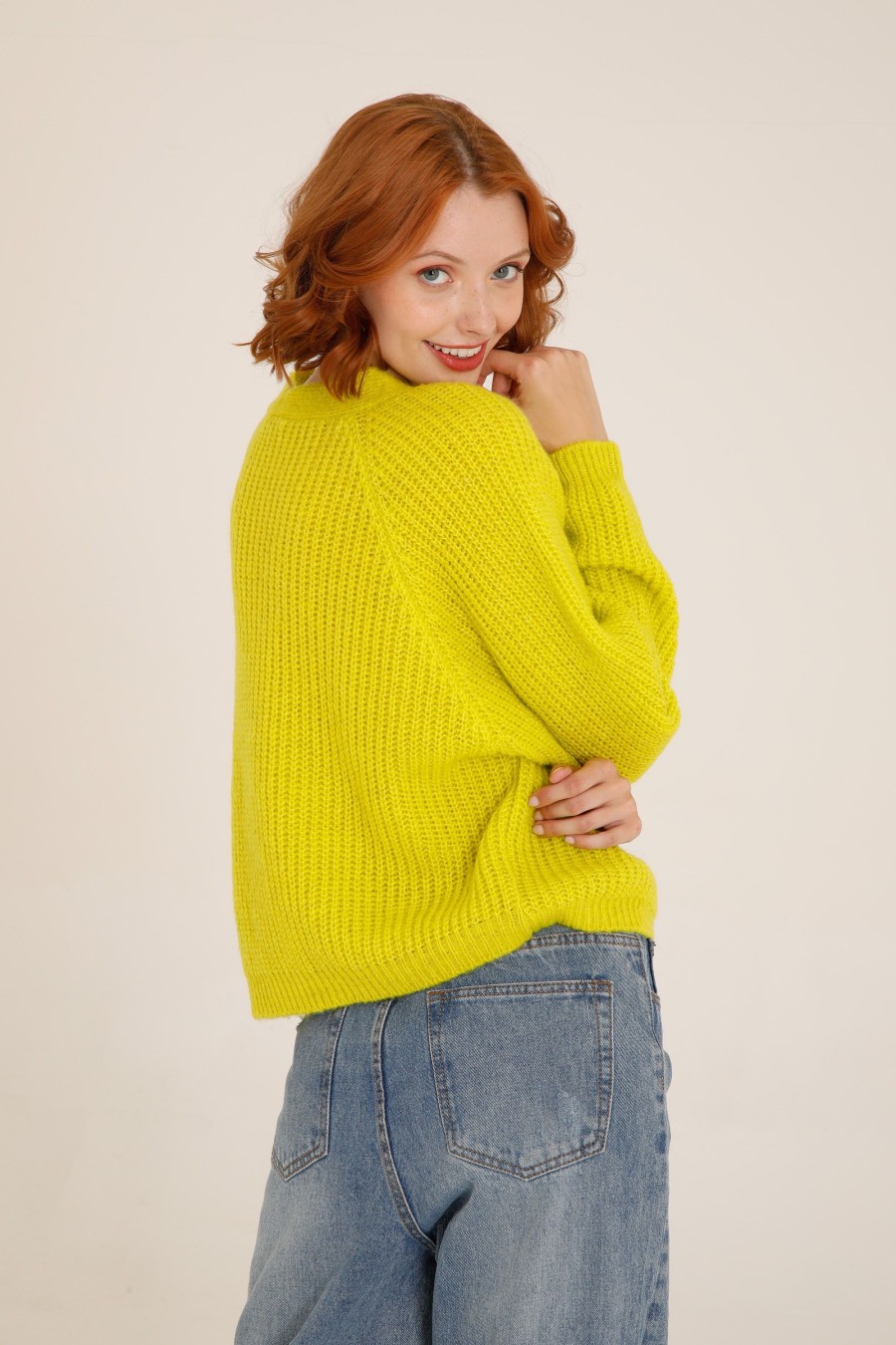 Donna Futur3 | Cardigan In Maglia Con Bottoni Giallo