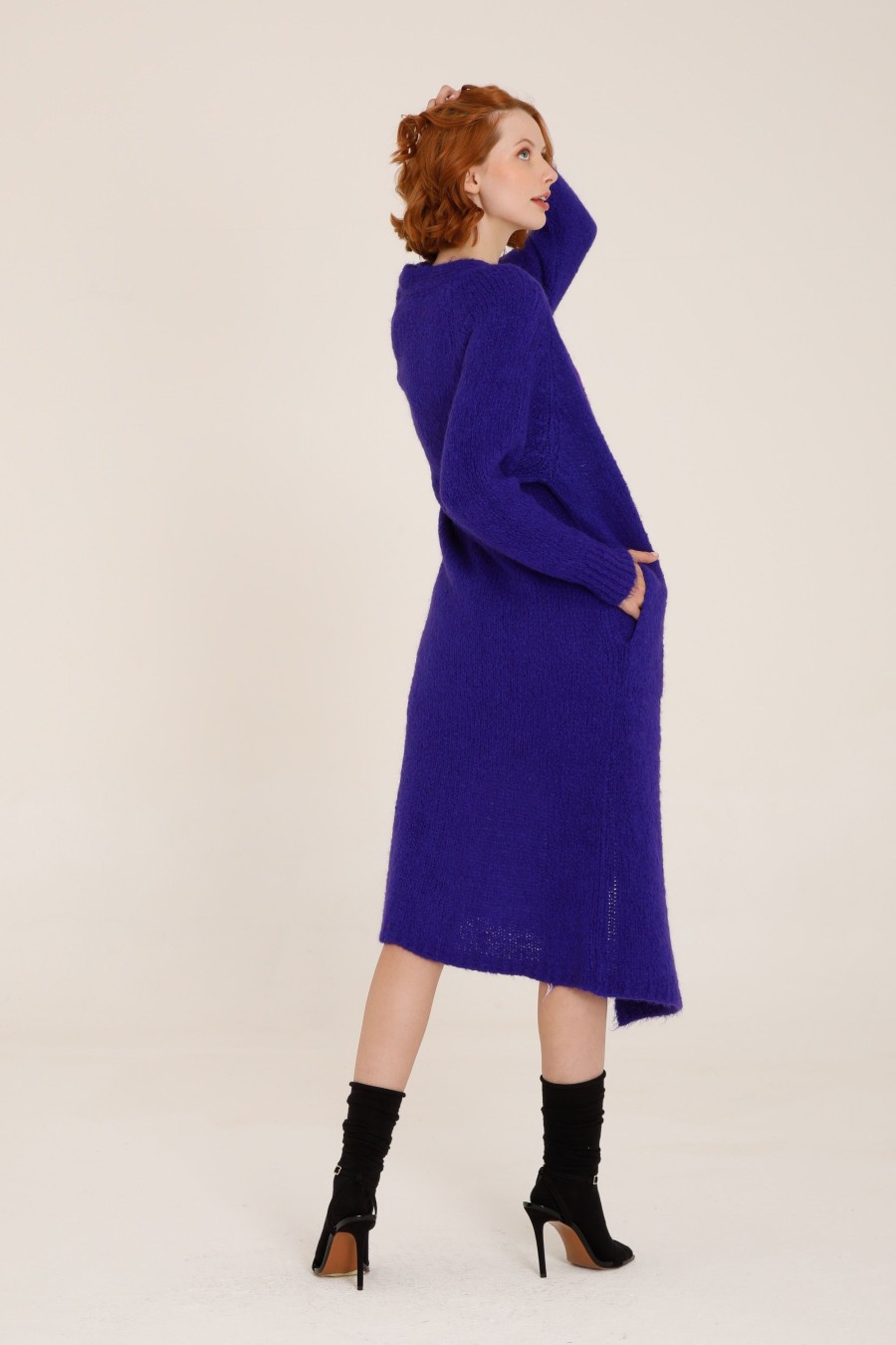 Donna Futur3 | Cardigan Lungo In Lana Mohair Viola