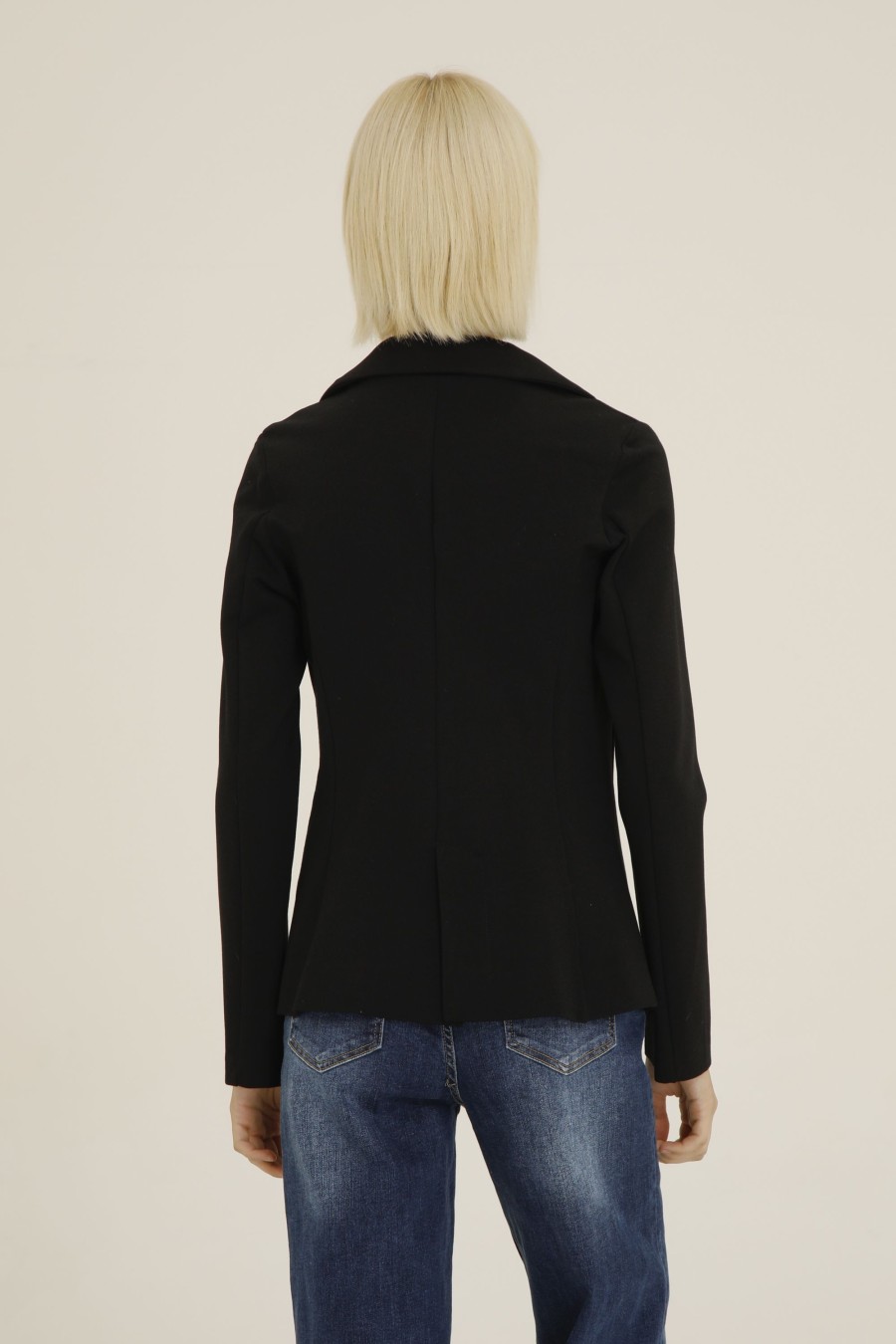 Donna Futur3 | Giacca Slim Fit In Punto Milano Nero